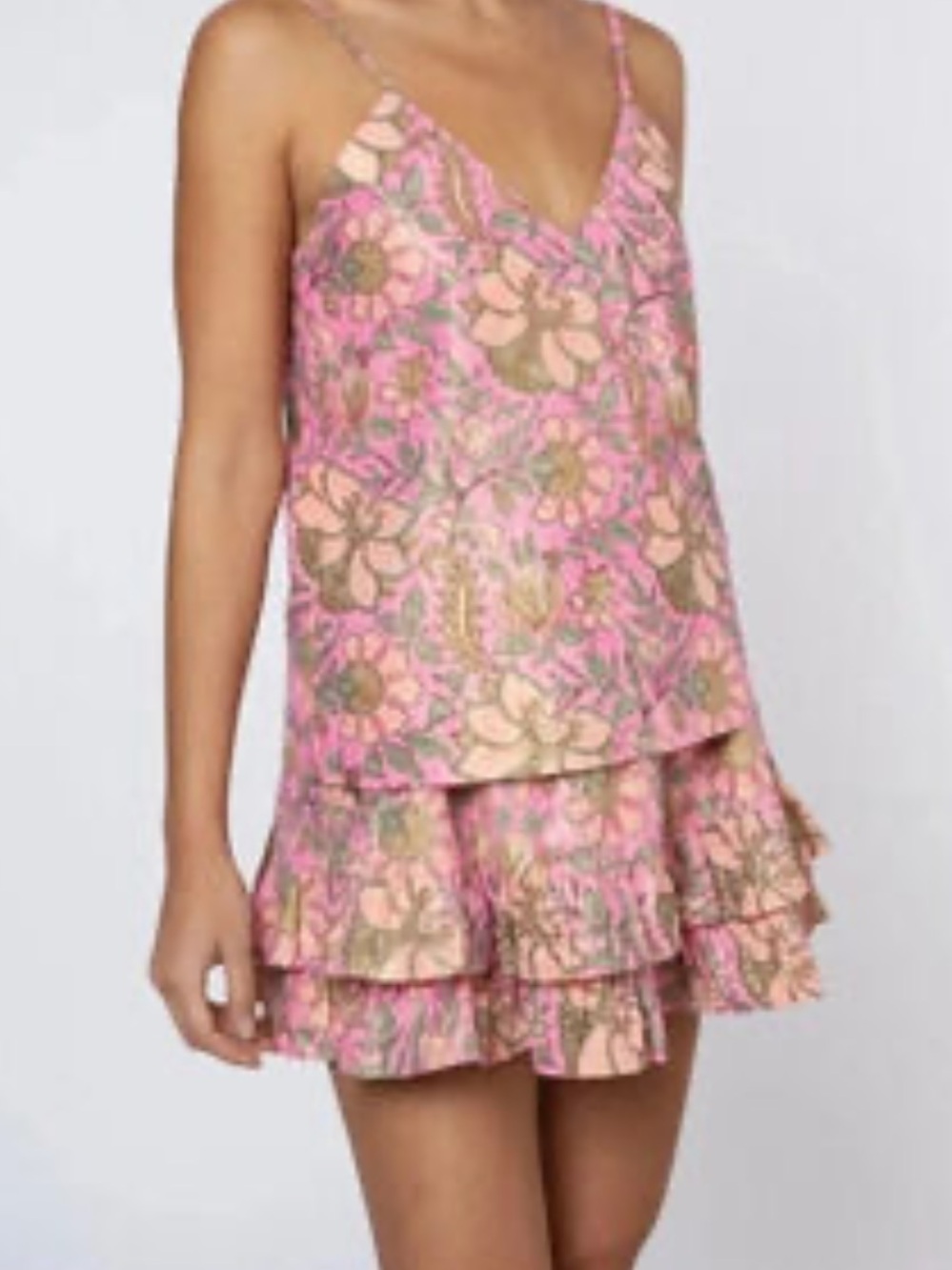 Juliet Dunn Pink floral tank size 2 (8/10 medium) NWT